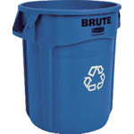 Rubbermaid Round Brute Container with Slits, 75.7L, Dark Blue, with Recycle Mark, 26207365, 1 pc