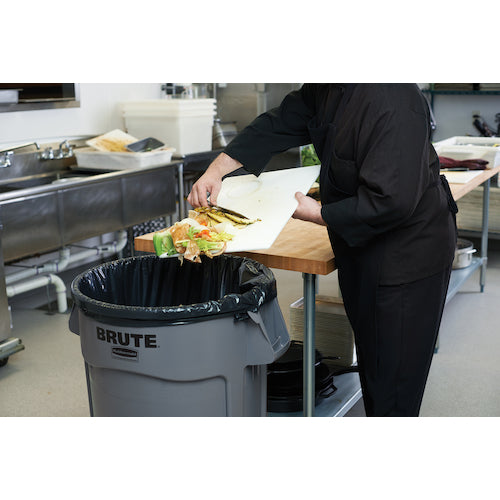 Rubbermaid Round Brute Container with Slits, 75.7L, Gray, 262075, 1 pc