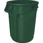 Rubbermaid Round Brute Container with Slits, 121.1L, Dark Green, 263206, 1 pc