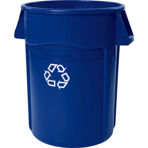 Rubbermaid Round Brute Container with Slits, 166.5L, Dark Blue, 26430765, 1 pc