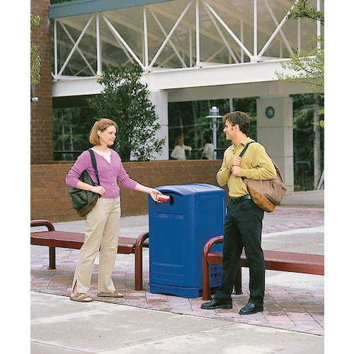Rubbermaid Plaza Container for Bottle/Can Disposal, Blue, 39687365, 1 Unit