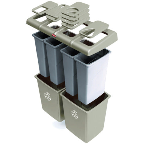 Rubbermaid Glutton Recycling Station, 2-port, Blue, 179233965, 1 unit