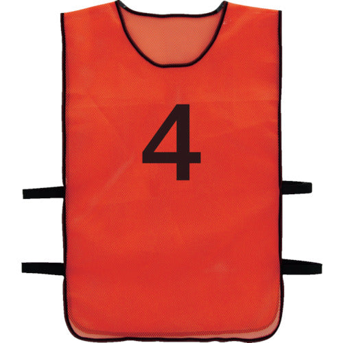 TRUSCO [Sold out and discontinued] Number safety vest "4" Orange TBB-4 1 unit