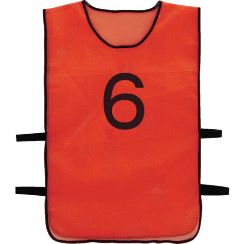 TRUSCO [Sold out and discontinued] Number safety vest "6" Orange TBB-6 1 unit