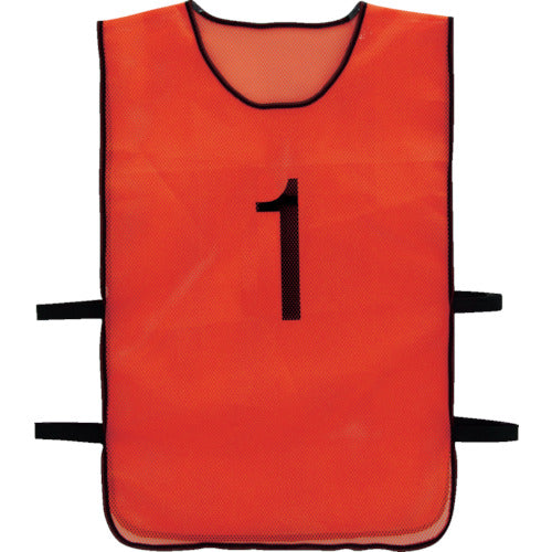 TRUSCO [Sold out and discontinued] Numbered safety vest "1" to "10" 1 piece each set Orange TBB-10SET 1 S