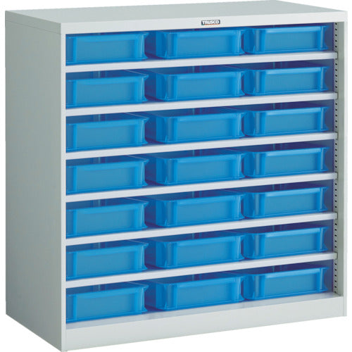 ＴＲＵＳＣＯ　コンテナラックケース　バンラックケース　ＣＦ型　ＴＳＫ−６ＢＸ２１個付　306CF-SK21B　1 台