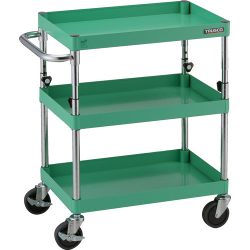 TRUSCO 툴 왜건 피닉스 왜건 소음 600X400XH700~950 3단 영 그린 PEW-A763-YG 1대