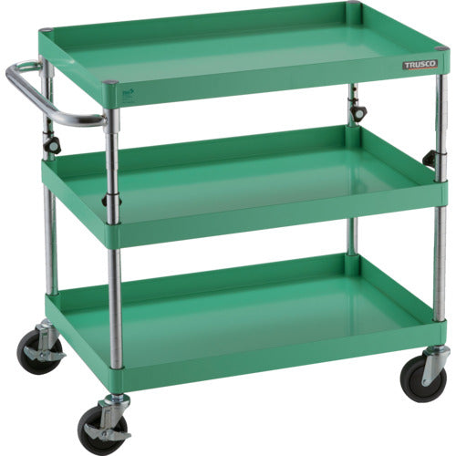 TRUSCO Tool Wagon Phoenix Wagon Noise-reducing 750 x 500 x H700-950 3 Tiers Young Green PEW-A773-YG 1 Unit