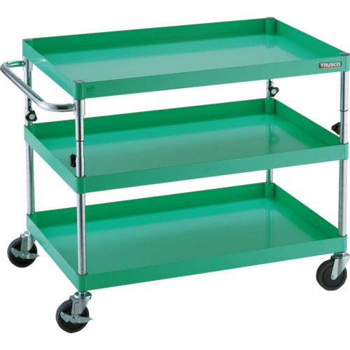 TRUSCCO 툴 왜건 피닉스 왜건 소음 900X600XH700~950 3단 영 그린 PEW-A793-YG 1대