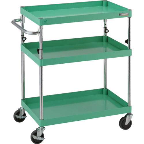 TRUSCO 툴 왜건 피닉스 왜건 소음 750X500XH880~1130 3단 영 그린 PEW-A973-YG 1대
