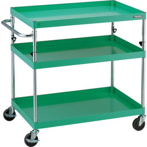 TRUSCO 툴 왜건 피닉스 왜건 소음 900X600XH880~1130 3단 영 그린 PEW-A993-YG 1대