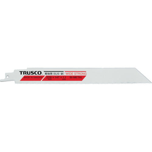 ＴＲＵＳＣＯ　解体用バイメタルセーバーソーブレード（幅広タイプ）全長１５０ｍｍ　５枚入　TBS-150-14-HST-5P　1 PK