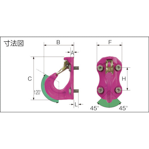 ＲＵＤ　エクスカベーターフック　ボルトタイプ　ＶＡＢＨ−Ｂ−２．５Ｔ　VABH-B-2.5T　1 個