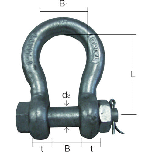 TAIYOH JIS Shackle M Class Dob BB-22 (1010527) JBB22G 1 pc