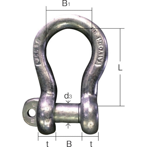 TAIYOH JIS Shackle M Class Dob BC-22 (1010578) JBC22G 1 pc