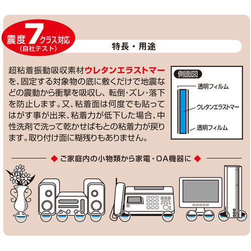 光　倒れ防止君　半透明タイプ１２×５０×６０ｍｍ　KUE10-60　1 PK