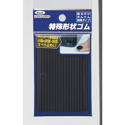 Light Wave Rubber Cushion Black 90 x 60 x 3 mm KWR69-1 1 PK