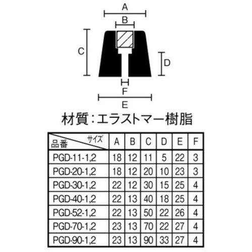 光　Ｐ式ゴムクッション戸当り白４入１１×２２　PGD-11-2　1 PK