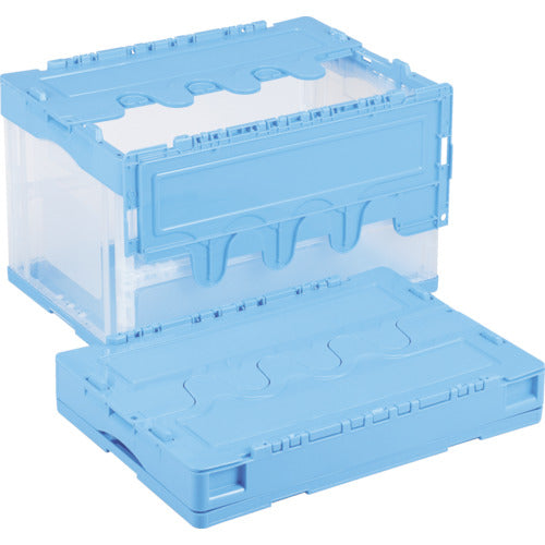 リス　折りたたみコンテナー　６０７５８０　ＣＦ−Ｓ５１ＮＲ青／透明　CF-S51NR-BT　1 個