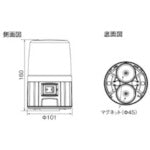 パトライト　電池式フラッシュ表示灯　イエロー　PFH-BT-Y　1 台