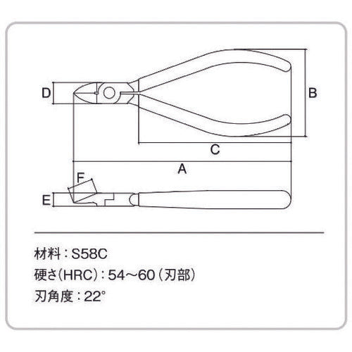 スリーピークス　マイクロプラスチックニッパ（バネ付）　１２５ｍｍ　MPN-125　1 丁