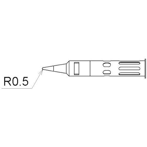 コテライザー　ガス式コードレスはんだこて用交換コテ先　コテライザーミニ　Ｒ０．５　71-01-01　1 本