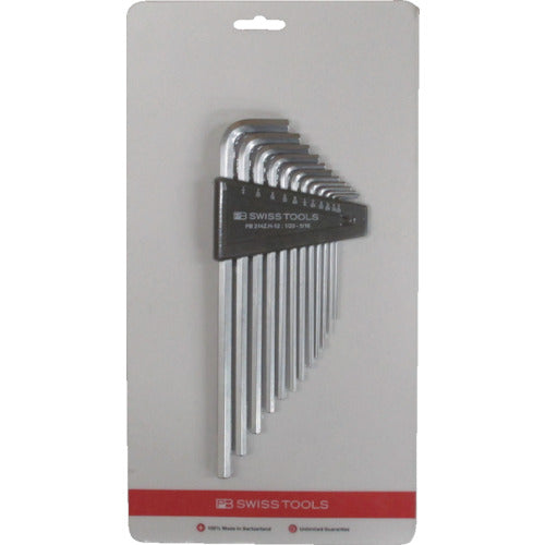 PB 스위스 툴즈 롱 육각봉 렌치 세트 12개 세트 인치 사이즈(블리스터 팩 포함) 214ZH-12CN 1 S