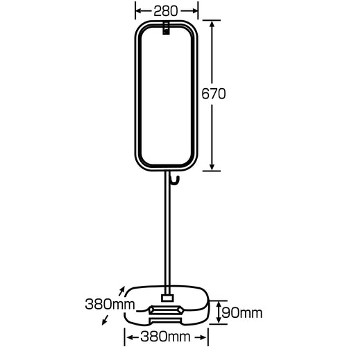 緑十字　サインスタンドＳＰ　白無地タイプ　注水台付　Ｓ−７３００Ｐ　高さ１２５０ｍｍ　114092　1 台