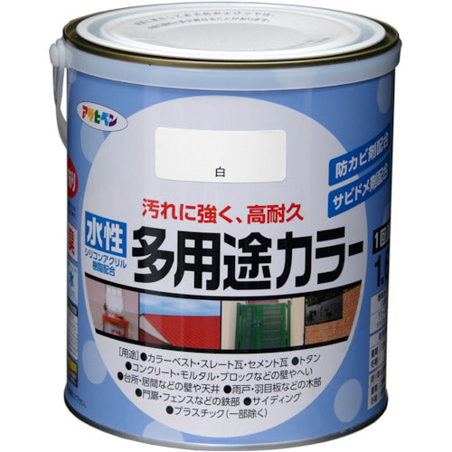 アサヒペン　水性多用途カラー　１．６Ｌ　白　461315　1 缶