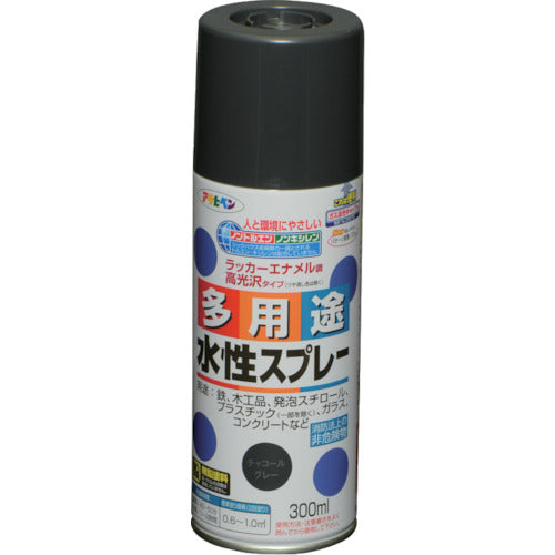 アサヒペン　水性多用途スプレー　３００ＭＬ　チャコールグレー　565044　1 本