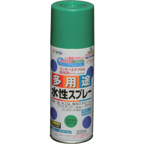 アサヒペン　水性多用途スプレー　３００ＭＬ　トロピカルグリーン　565112　1 本