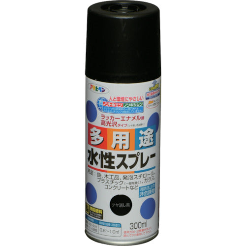 アサヒペン　水性多用途スプレー　３００ＭＬ　ツヤ消し黒　565334　1 本