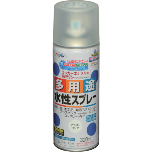 アサヒペン　水性多用途スプレー　３００ＭＬ　ツヤ消しクリヤ　565341　1 本