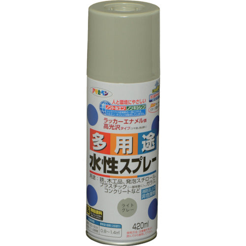 アサヒペン　水性多用途スプレー　４２０ＭＬ　ライトグレー　566027　1 本