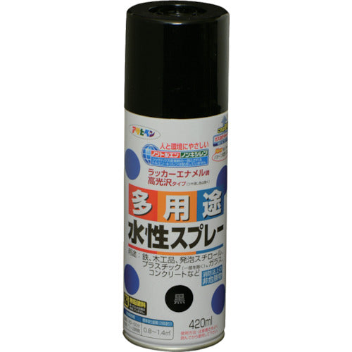 アサヒペン　水性多用途スプレー　４２０ＭＬ　黒　566058　1 本