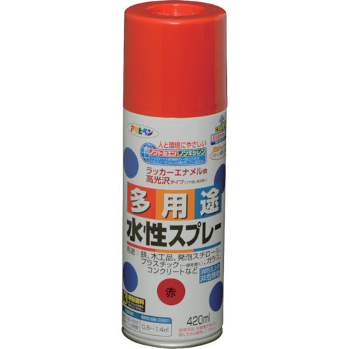 アサヒペン　水性多用途スプレー　４２０ＭＬ　赤　566065　1 本