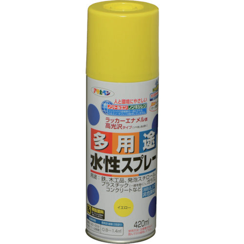 アサヒペン　水性多用途スプレー　４２０ＭＬ　イエロー　566089　1 本