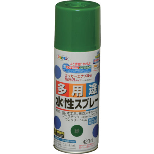 アサヒペン　水性多用途スプレー　４２０ＭＬ　緑　566102　1 本