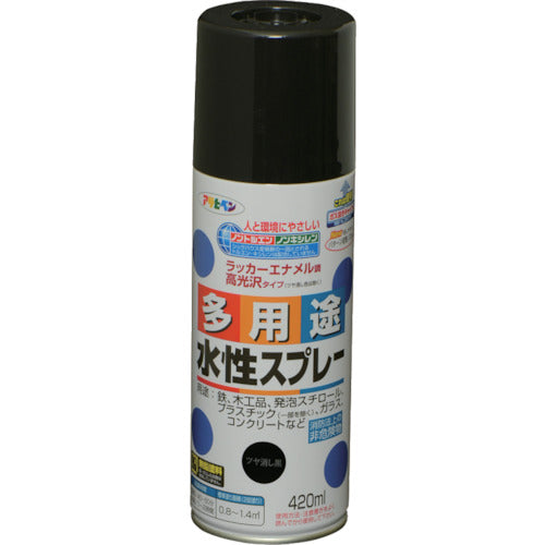 アサヒペン　水性多用途スプレー　４２０ＭＬ　ツヤ消し黒　566331　1 本