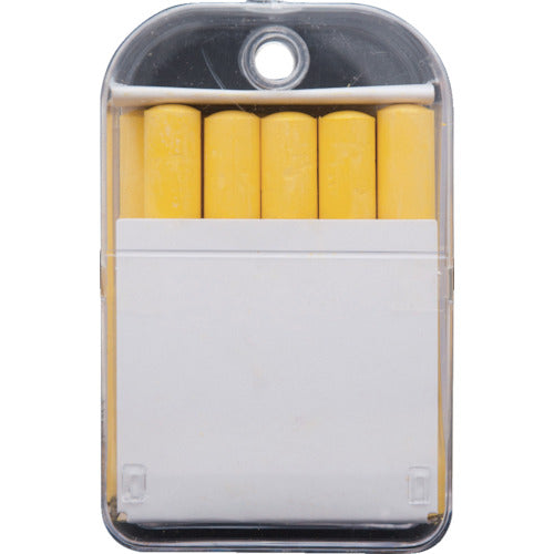シンワ　工事用チョーク　黄１０本入り　プラケース付　74143　1 個