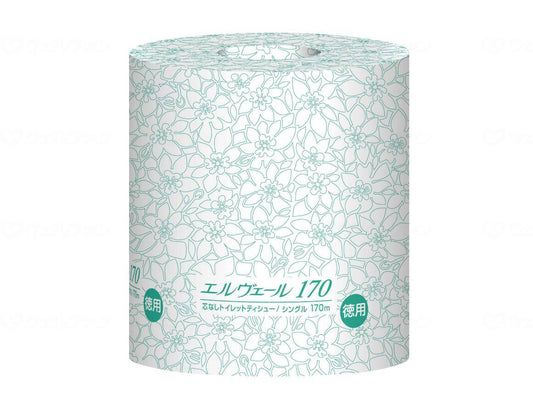 Daio Paper Elvel Toilet Tissue Single 170m Coreless Case Individually Wrapped