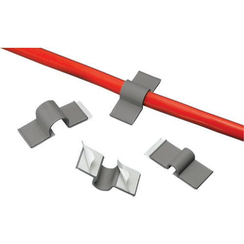 ＰＡＮＤＵＩＴ　固定具コードクリップ　ゴム系粘着テープ付き　グレー（１００個入）　A2C25-A-C8　1 袋