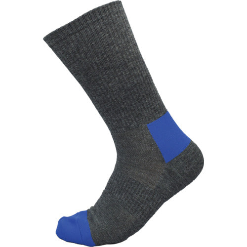 Midori Anzen Safety Shoes Socks, Strong Fit Socks, Gray/Blue, TFS-01-GY/BL, 1 Pair