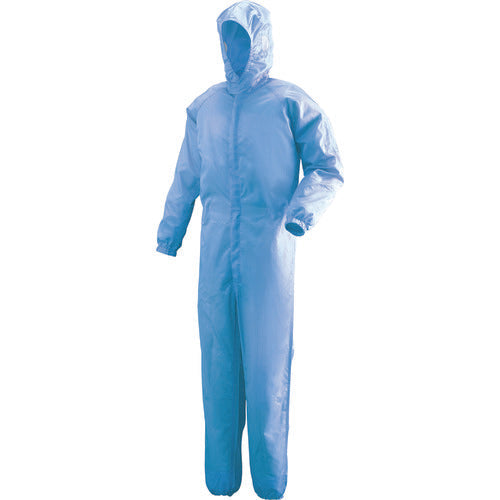 ミドリ安全　フード一体型クリーンウェア　ブルー　Ｌ　C1351B-L　1 着