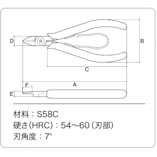 スリーピークス　模型プロ　片刃プラニッパ（バネ付）　１２０ｍｍ　MK-02　1 丁