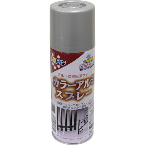 アサヒペン　ラッカースプレー　カラーアルミスプレー　３００ｍｌ　黒　507907　1 本