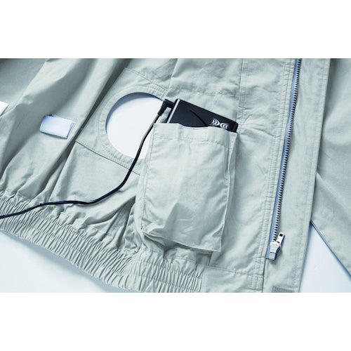 空調服　冷却上着　綿薄手ワーク空調服［［Ｒ下］］　ＫＵ９０５５０　ウエアのみ　モスグリーン　５Ｌ　KU90550-C17-S7　1 着