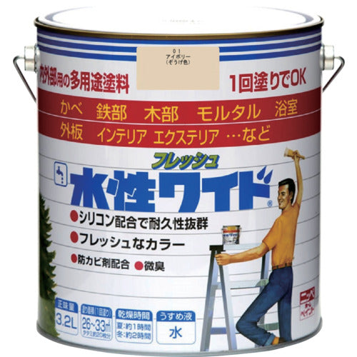 ニッぺ　水性フレッシュワイド　３．２Ｌ　アイボリー　ＨＴＡ１０１−３．２　4976124024139　1 缶