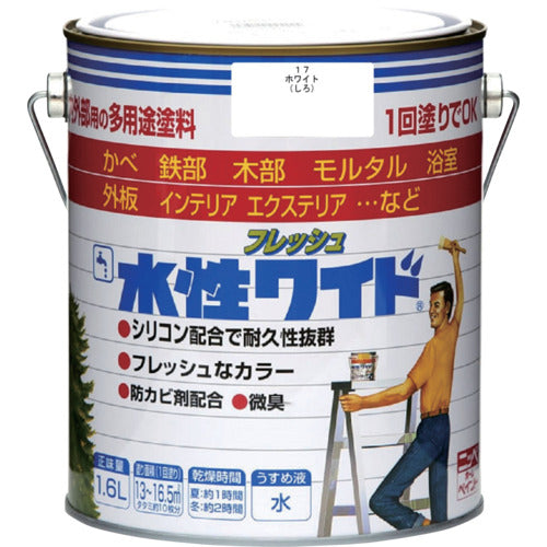 ニッぺ　水性フレッシュワイド　１．６Ｌ　ホワイト　ＨＴＡ１０３−１．６　4976124024320　1 缶