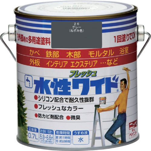 ニッぺ　水性フレッシュワイド　０．７Ｌ　グレー　ＨＴＡ１１１−０．７　4976124025112　1 缶